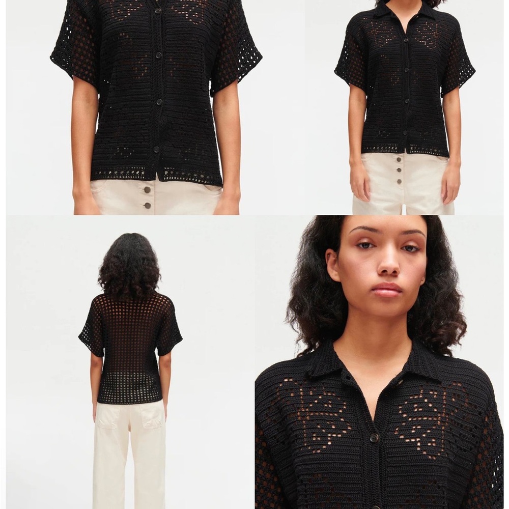 Rachel Comey Sumac Crochet Black Shirt S